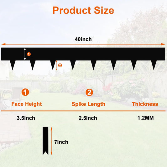 40”L X 6" H Metal Landscape Edging, Heavy Duty Galvanized Steel Garden Edging,10 Pack Garden Edging Border for Lawn, Flower Bed, Yard (Black