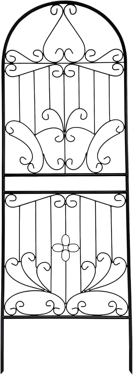 SCENDOR Trellis for Climbing Plants 70.8" H x 24.5" W Metal Iron Outdoor Wall Panel for Vines Flowers Elegant Garden Accent Decorative Structure 1 Pack
