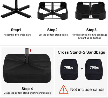 MASTERCANOPY Patio Outdoor Umbrella,15FT Double Sided Large Umbrella with Base