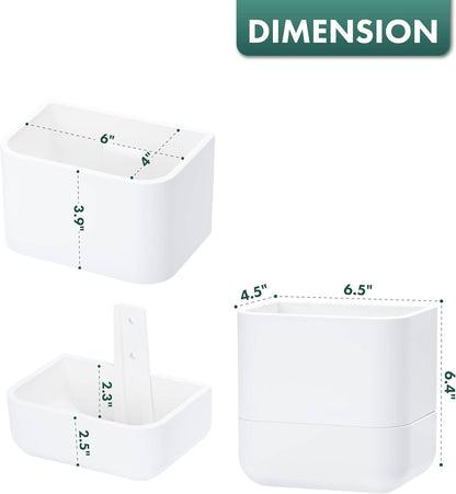 Phoenix Vine 6.5-Inch Wall Mounted Self-Watering Planter Pot for Indoor Houseplants and Herbs | Modern Hanging Planter for Window Sills, Bathroom Walls, Home & Office Décor, White, Set of 2, 01-WP-W-2