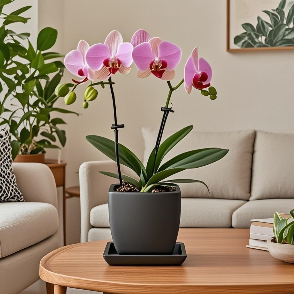 Square Plant Saucer 4 Inch 2 Pack，Plant Trays for Pots, Black Ceramic Plant Saucers for Indoors Outdoors, Plant Drip Tray 4 6 8 10 12 14 Inch