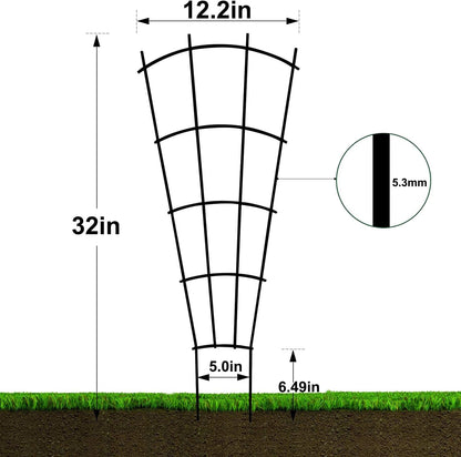 4 Pack 32'' Trellis for Potted Plants, Metal Garden Trellis for Climbing Plants Outdoor, Indoor Plant Trellis Black Coated Flower Pot Trellis for Climbing Plants Houseplants Vine Ivy