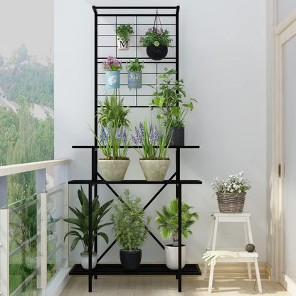 Hanging Plant Pot Shelf Rack Heavy Duty Plant holder Trellis,Multi Layer Plant Stand for Home, Garden, Balcony