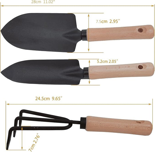 Gardening Tool, 3Pcs Heavy Duty Gardening Kit Including Trowel Transplanter Cultivator Gardening Hand Tools (3pcs Garden Tool)