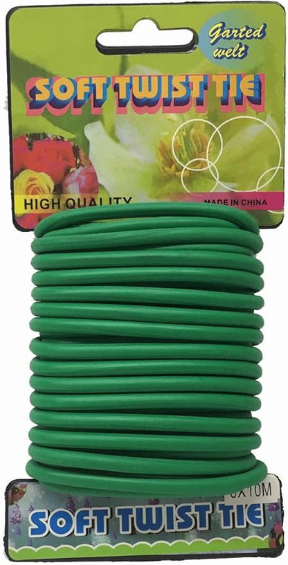 UM24 Soft Twist Ties – 32 FT (10M) Length Soft Rubber-Coated Multi Purpose Garden Flexible Tie Plant Wire