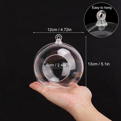 20 Pcs 4.72 Inch Tea Lights Hanging Glass Globes Orbs, Clear Hanging Candle Holder, Tealight Candle Holder for Wedding, Christmas, Party, Centerpiece Accessory and Home Decor by KUKLIPJIM.