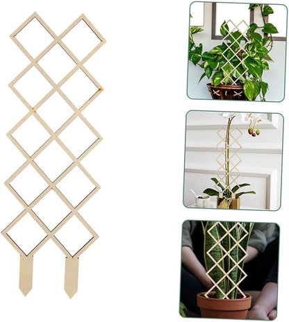 Generic Wooden Indoor Plant Trellis with Honeycomb Pattern DIY Climbing Support Frame for Vines Orchids Tomatoes Sturdy Garden Support for Potted Plants and Indoor Gardening