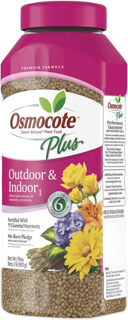 Osmocote Smart-Release Plant Food Plus Outdoor & Indoor₁, Granular Fertilizer with 11 Essential Nutrients, 2 lbs.