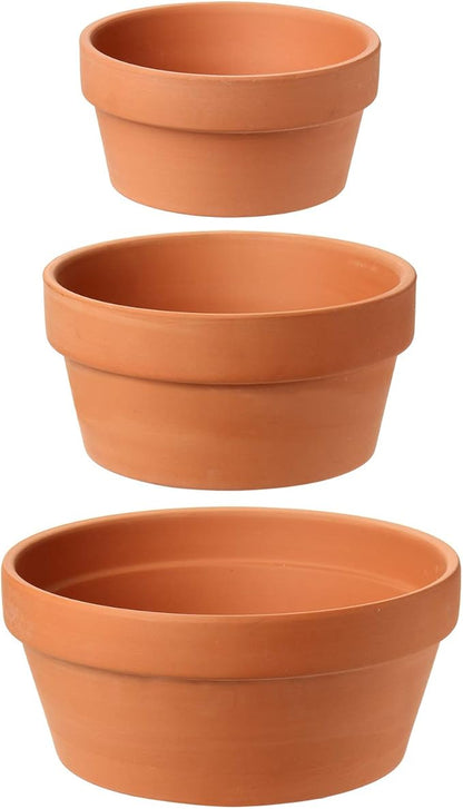 Briful Terracotta Plant Pots Flower Pot Clay Pottery Planter with Saucer and Drainage Hole Cactus Succulent Nursery Pots- Great for Plants,Crafts (Three Sizes)