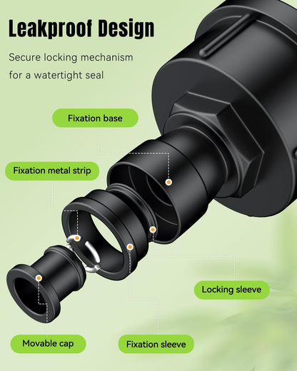 Pawfly 10 Pcs 3/4" to 1/4" Drip Irrigation Faucet Adapters, Quick Connect 3/4" FHT Faucet to 1/4" Tubing Connectors, Push-to-Fit Garden Hose Adapters, Anti-Leak Drip Irrigation Hose Connectors