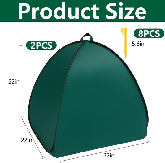 2 Pcs Pop Up Shrub Covers Frost Protection Tent, 22" x 22" x 22" Winter Plant Cover Freeze Protection, Warm Garden Plant Protector Tent for Protecting Outdoor Shrub Fruit Potted Plants from Snow & Ice