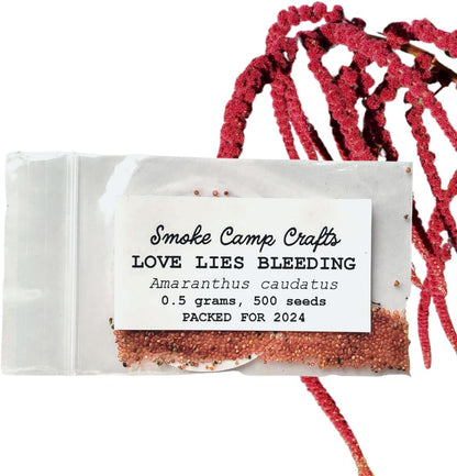 Organic Love Lies Bleeding Seeds (Amaranthus caudatus) 500 Seeds (0.5 Grams) - Foxtail Amaranth, Love-Lies Bleeding, Tassel Flowe, Velvet Flower, Gorgeous Unique Cut Flower by Smoke Camp Crafts