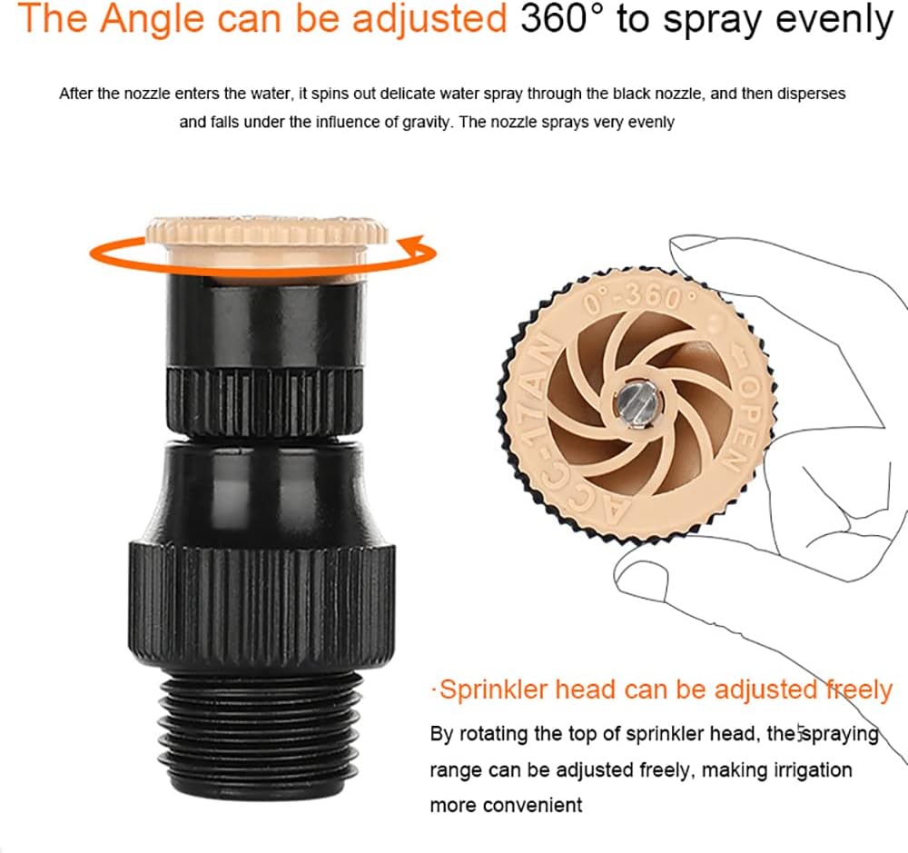 360° Rotation Auto Irrigation System Garden Lawn Sprinkler Patio, Garden Sprinkler Lawn Sprinkler, 90°/180°/360°, Adjustable at Will for Outdoor Grass Garden Yard Lawns (3 PCS)