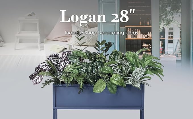 Cocoyard Tall Planter Box - Durable Raised Garen Bed for Herbs and Flowers - Tall Rectangle Elevated Planter for Outdoor Plants & Backyard Gardening (Navy, 28" H - 2 Pack)