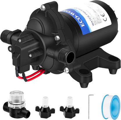 ECO-WORTHY RV Water Pump 12Volt 3.5GPM 50PSI 12V Fresh Diaphragm Pump with Pressure Switch and Self-Priming for RV Yacht Garden Sprayer Food Truck
