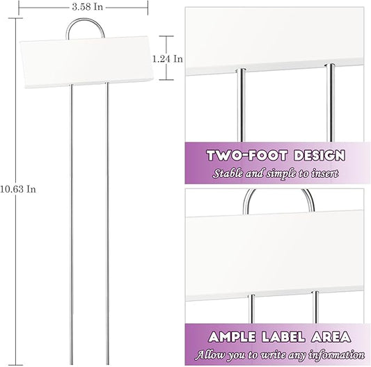FORUP Metal Plant Labels, 30 Pack Garden Label Markers, Weatherproof Garden Stake Tags, Reusable Planting Gardening Markers, White