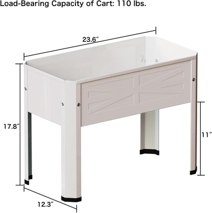Raised Garden Bed with Detachable Tall Legs Elevated Metal Planter Box for Growing Fresh Herbs Vegetables Flowers Succulents&Other Plants for Outdoor Backyard Patio Deck Balcony White