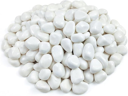 10 lbs White Rocks for Landscaping, 1-2 Inch Small Pebbles for Indoor Plants, Decorative Polished River Stones for Potted, Vase and Outdoor Garden