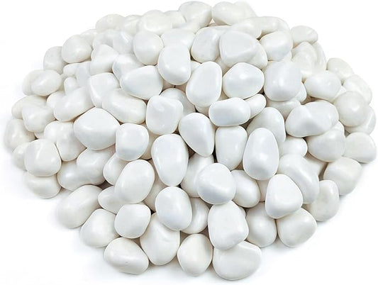 20 lbs White River Rocks for Landscaping, 1-2 Inch Polished Pebbles Stones for Indoor Plants, Vases, Fish Tank, Garden, Top Dressing and Bottem Drainage
