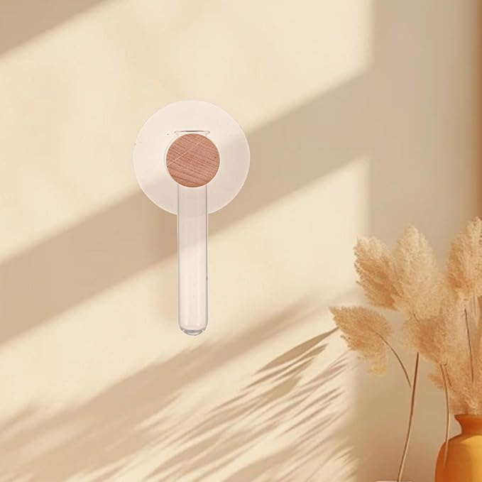 Milisten Plant Propagation Tubes: Wall Hanging Plant Terrarium with Wooden Stand Vase Glass Planter Stations for Hydroponic Flower Cutting Home Decor