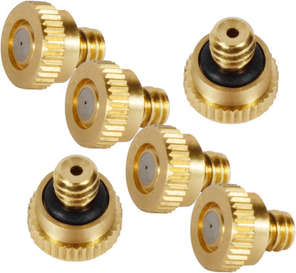 Brass Misting Nozzles 0.016" Orifice (0.4mm) 10/24 UNC, Water Mister Parts Fog Nozzles for Patio Misting System Outdoor Cooling System (40pcs)