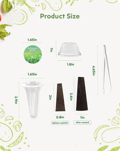 180Pcs Hydroponic Pods Supplies: Grow Anything Kit with 45 Grow Sponges, 45 Grow Baskets, 45 Grow Domes, 45 Pod Labels - Compatible with Hydroponics Growing System Indoor Garden from Most Brands