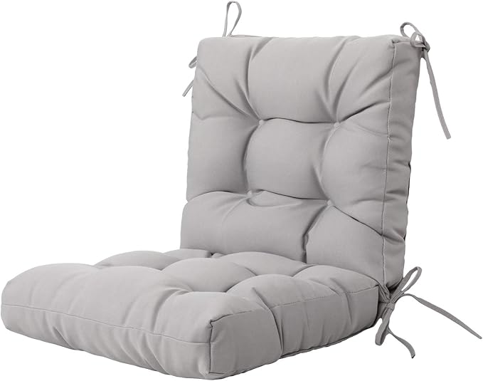 ARTPLAN All Weather Chair Outdoor Cushions Wicker Tufted Pillow with Back for Outdoor Furniture