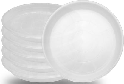 6 Pack Clear Plant Saucer 10 inch, Heavy Duty Plastic Clear Plant Saucers 10 inch, Durable Plant Tray for Pots, Flower Saucers for Indoors, Plant Pot Saucers, Trays for Planter 8"/9"/10"