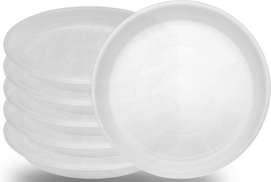 6 Pack Clear Plant Saucer 10 inch, Heavy Duty Plastic Clear Plant Saucers 10 inch, Durable Plant Tray for Pots, Flower Saucers for Indoors, Plant Pot Saucers, Trays for Planter 8"/9"/10"