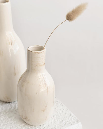 NOBULA White Ceramic Donut Vases – Modern Home Decor for Living Room, Bedroom & Table Centerpiece - Minimalist Nordic – Unique Vases for Olive Plant & Flowers – Decorative Coffee Table Vase Set of 3