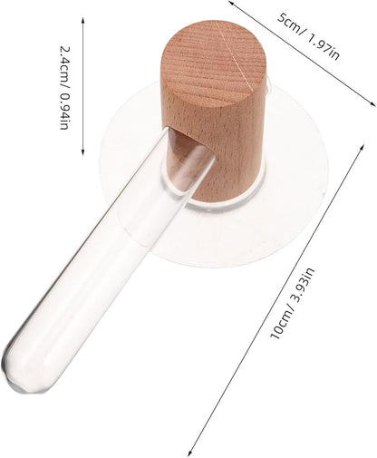 Milisten Plant Propagation Tubes: Wall Hanging Plant Terrarium with Wooden Stand Vase Glass Planter Stations for Hydroponic Flower Cutting Home Decor