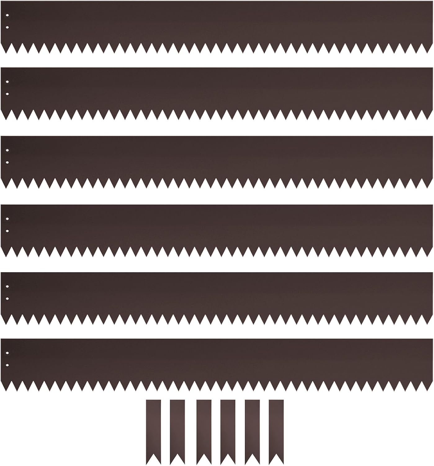 Steel Landscape Edging 40 Inch Strips, Steel Edging 4 Inch Depth, 6 Pack Hammer in Landscape Edging, Metal Landscape Edging, Metal Edging for Landscaping（Brown