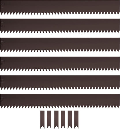 Steel Landscape Edging 40 Inch Strips, Steel Edging 4 Inch Depth, 6 Pack Hammer in Landscape Edging, Metal Landscape Edging, Metal Edging for Landscaping（Brown
