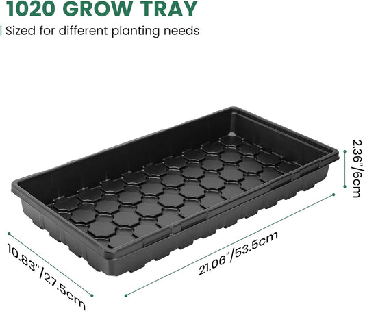MIXC 10 Pack 1020 Seed Starter Trays, Extra Thick Heavy Duty Trays - No Holes, No Leak, Reusable Propagation Flats for Microgreens, Seedlings, Plant Germination, Fodder and Transplant