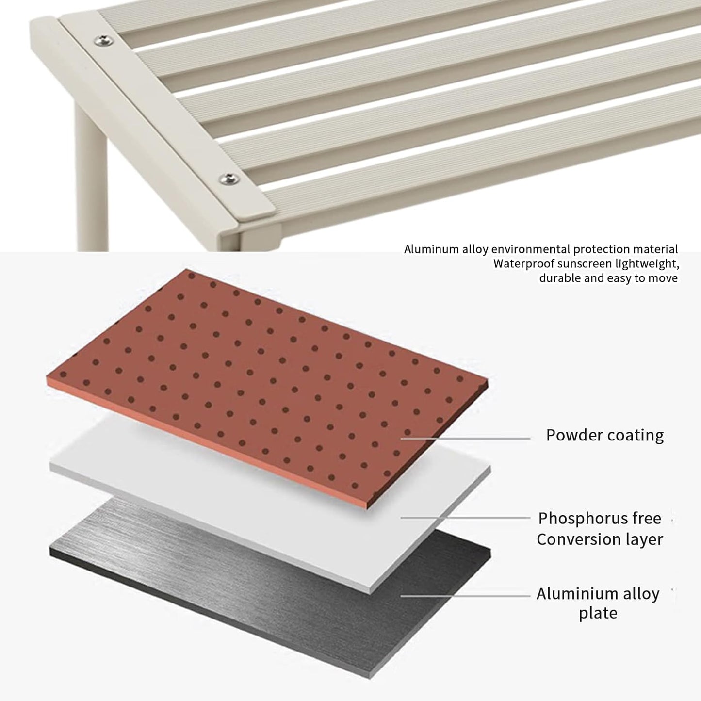 Metal Plant Stand, Rust-proof Aluminum Flower Pot Stand, Plants Display Stands Decoration Racks for Living Room Balconies and Gardens (60 White)