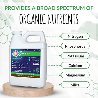 FOOP Garden - Organic Liquid Plant Food Made from Fish Manure (with Fresh Minty Scent) | Fish Fertilizer Alternative Perfect for Veggies, Herbs, Flowers,Trees,Shrubs | Kid&Pet Friendly (32oz, 2 Pack)