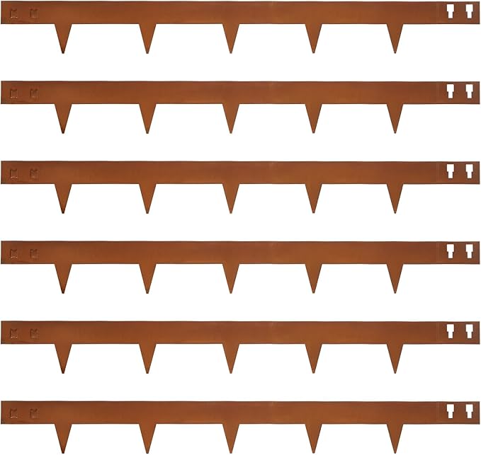 Corten Steel Landscape Edging 40 Inch Strips Steel Landscape Edging Metal Garden Edging Border Rusted Edge 4.5 Inch Depth Steel Edging for Landscaping Lawn Yard 6 pcs by GZGNEEVL