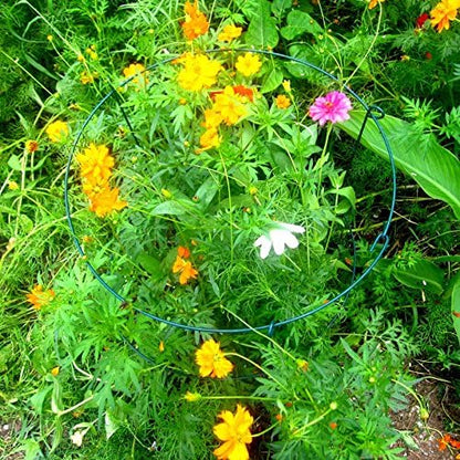 36" x 18" Peony Double Ring Plant Support, Pack of 10 Plant Support Stakes for Tomatoes Peony Lily Rose Plant Support Rings Peony Cages for Outdoor Plants Flowers Vegetables