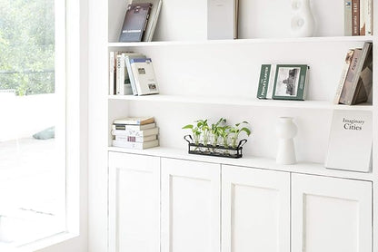 Mkono Propagation Stations with Metal Stand, Desktop Plant Terrarium Glass Planter Vase for Hydroponic Plants Flower Cutting Home Office Garden Decor Plant Lover Gifts, 5 Jars