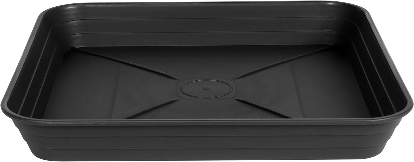 4 Pack Square Plant Saucer Tray 8 inch, 6 8 10 12 14 16 18 20 inch Heavy Duty Plastic Square Plant Saucers for Indoors Outdoor, Flower Planter Drip Trays for Pots, Seed Starting Tray