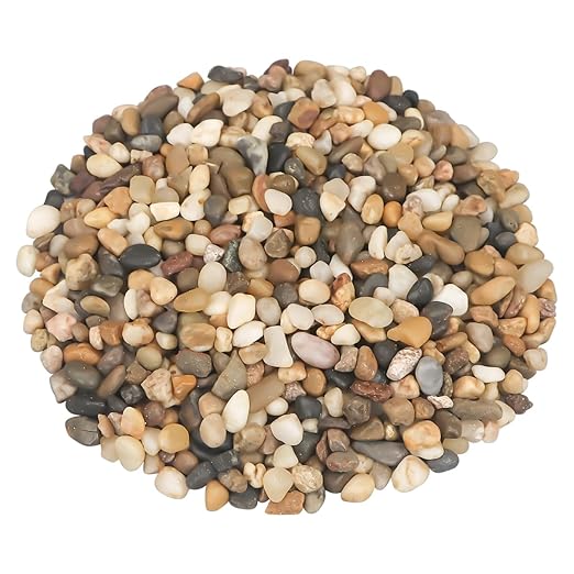 Landscaping Pebbles River Rocks Decorative Ornamental Pebbles Garden Landscaping Stones Gravel Filler for Home Decoration Flower Bed Fish Tank Plants Vases Succulents (1, Mixed Color, 1 Pound)