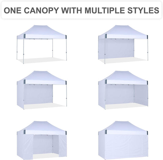 Eazy Up OUTDOOR WIND Pop Up Canopy with Sidewalls - Heavy Duty Commercial Instant Canopy Tent - 10x15, White