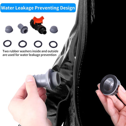 132 Gallon Collapsible Rain Barrel, Portable Rainwater Collection System, Rain Catcher Barrel, Water Storage Tank with Two Spigots and Overflow Kit, Rain Water Barrel Collector for Garden, Black