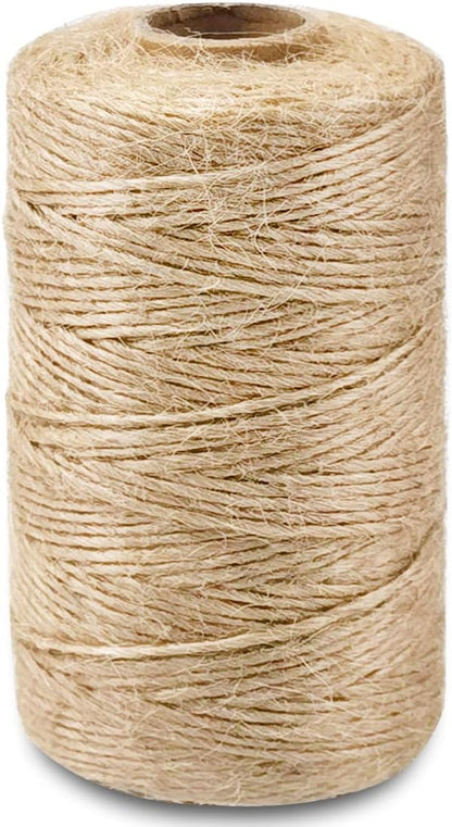 SMART&CASUAL 328Ft Jute Twine String Thin Natural Hemp Twine for Gift Wrapping Craft Plant Garden Christmas Handmade Arts Decoration Packing String Home decor (328 Ft (100M))