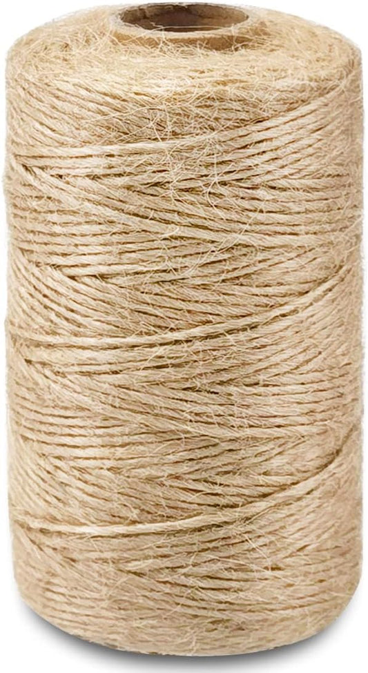 SMART&CASUAL 328Ft Jute Twine String Thin Natural Hemp Twine for Gift Wrapping Craft Plant Garden Christmas Handmade Arts Decoration Packing String Home decor (328 Ft (100M))