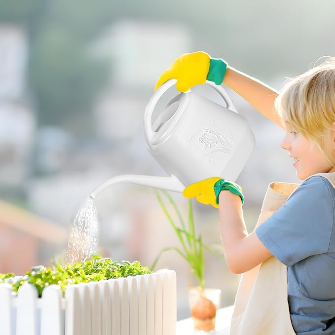 Plastic Watering Can - White Color - 1 Gallon