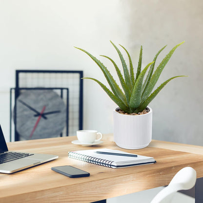 Artificial Succulent Aloe Plants 13 Inch Large Faux Succulents with Ceramic Pot Fake Aloe Potted Plant for Home Indoor Bathroom Table Bedroom Shelf Office Decor
