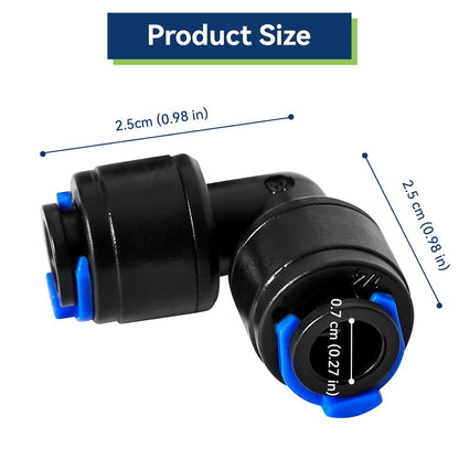 10 Pack 1/4" Universal 90 Degree Elbow Fitting, Quick Connect Universal Drip Irrigation Tubing Coupling Valve, Connector Locking Fitting for Sprinkler or Drip Irrigation System.