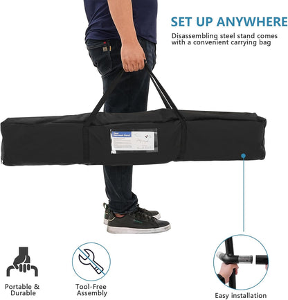 Double Hammock with Stand Included 450lb Capacity Space Saving Steel Stand,Premium Carry Bag Included,Suit for Outside,Indoor,Yard,Camping(Ocean).