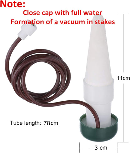 Hestya 10 Pack Plant Watering Stakes Automatic Devices Plant Self Drip Irrigation Slow Release Indoor Outdoor Terracotta Water Spikes for Potted Plants Flower (Black Base)